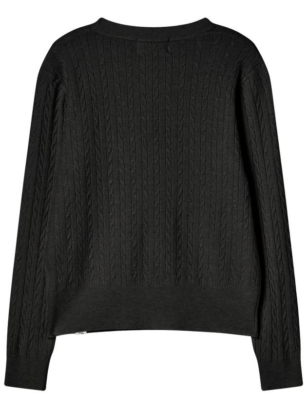 V neck cable knit cardigan black - THE GREEN LAB - BALAAN 5