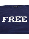 Free Logo Print Overfit Sweatshirt Navy - BALENCIAGA - BALAAN.