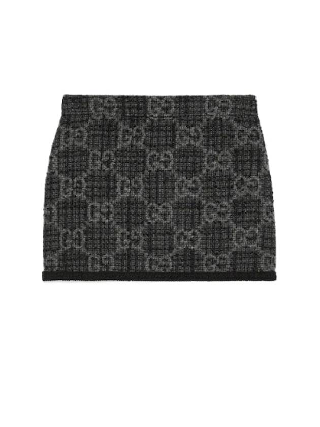 Women's GG Monogram Tweed A-Line Skirt Dark Grey - GUCCI - BALAAN 2