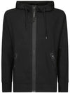 Diagonal Raised Fleece Goggle Zip-Up Hoodie Black - CP COMPANY - BALAAN 3