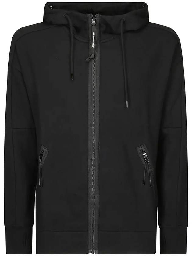 Diagonal Raised Fleece Goggle Zip-Up Hoodie Black - CP COMPANY - BALAAN 2