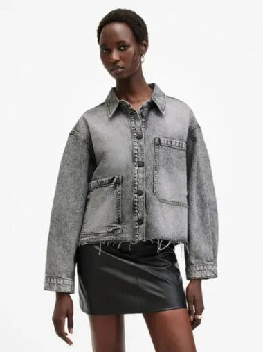 Nikki Denim Shacket W042PB 839 - ALLSAINTS - BALAAN 1