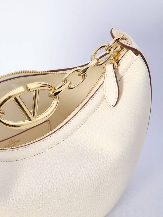 V Logo Zip-Up Medium Tote Bag Ivory - VALENTINO - BALAAN 5