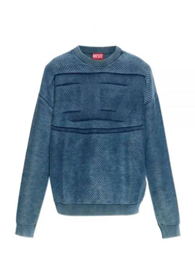 K Klevery Denim Effect Organic Cotton Sweatshirt Blue - DIESEL - BALAAN 2