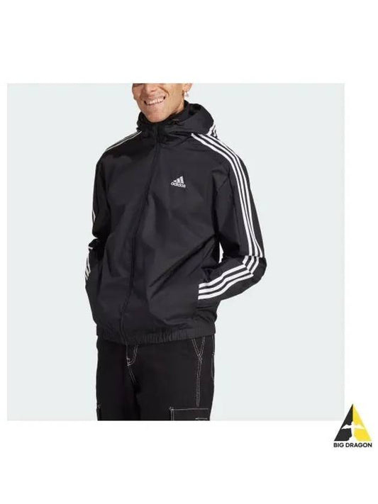 Essentials 3S Woven Regular Fit Windbreaker Black - ADIDAS - BALAAN 2