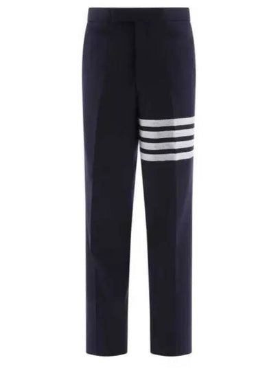 4 Bar Low Waist Tailored Straight Pants Navy - THOM BROWNE - BALAAN 2