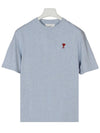 Small Heart Logo Boxy Fit Short Sleeve T-Shirt Light Blue - AMI - BALAAN 2