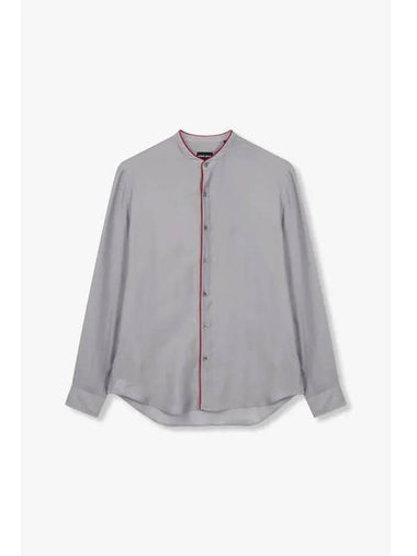 Men s Color Trimmed Easy Shirt Gray - GIORGIO ARMANI - BALAAN 1