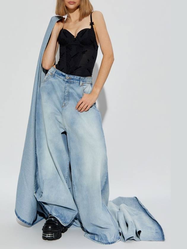 VETEMENTS Jeans With Train, Women's, Light Blue - VETEMENTS - BALAAN 2