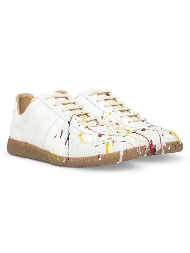 Men's Replica German Army Paint Low Top Sneakers White - MAISON MARGIELA - BALAAN 3