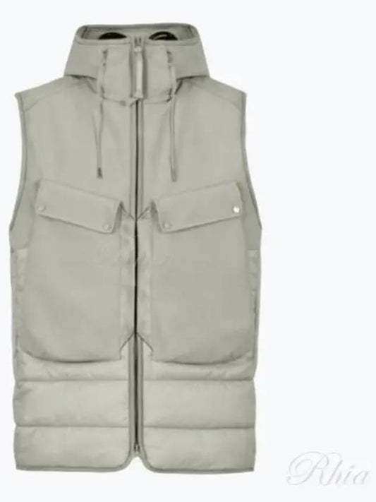 Shell R Mix Goggle Hooded Padded Vest Sage - CP COMPANY - BALAAN 2