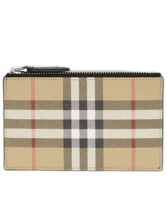 Vintage Check Zip Card Wallet Beige - BURBERRY - BALAAN 1