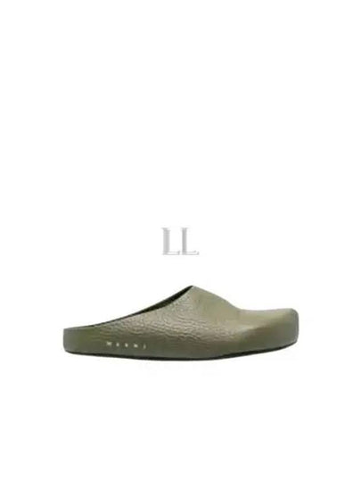 Logo Grain Leather Mule Green - MARNI - BALAAN 2