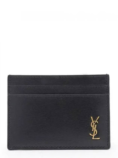 Tiny Monogram Shiny Leather Card Case Black - SAINT LAURENT - BALAAN 2