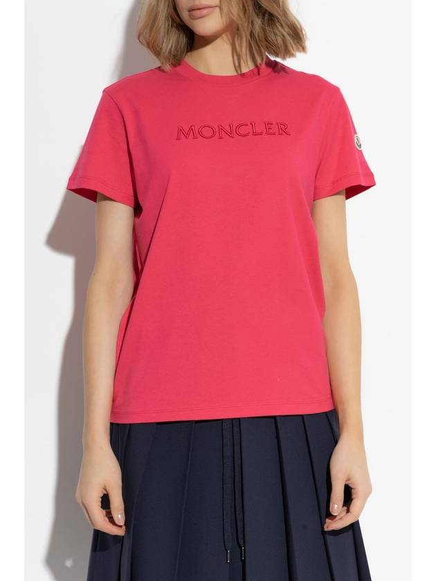 Moncler T-shirt With Logo, Women's, Pink - MONCLER - BALAAN 3