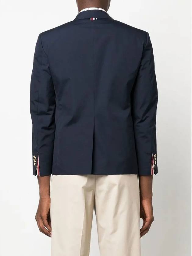 Typewriter Cloth Grosgrain Placket Sport Jacket Navy - THOM BROWNE - BALAAN 6