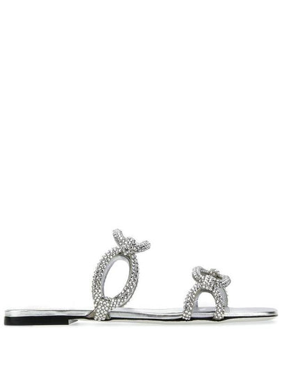 Women's Chain Rhinestones Sandals Silver - VALENTINO - BALAAN 2