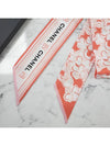 CC Logo Flower Pattern Print Silk Slim Bandeau Twilly Petite Scarf Orange AA8141 - CHANEL - BALAAN 5