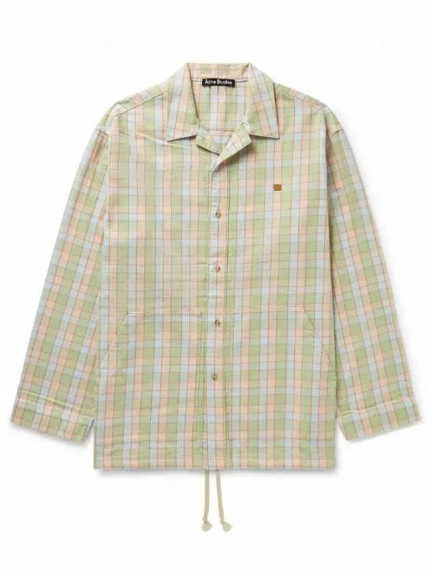 Men's Flannel Long Sleeve Shirt Orange Beige - ACNE STUDIOS - BALAAN 2