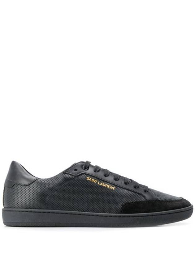 Court Classic Perforated Leather Low Top Sneakers Black - SAINT LAURENT - BALAAN 2