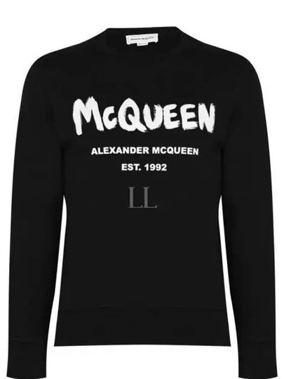 Graffiti Logo Sweatshirt Black - ALEXANDER MCQUEEN - BALAAN 2