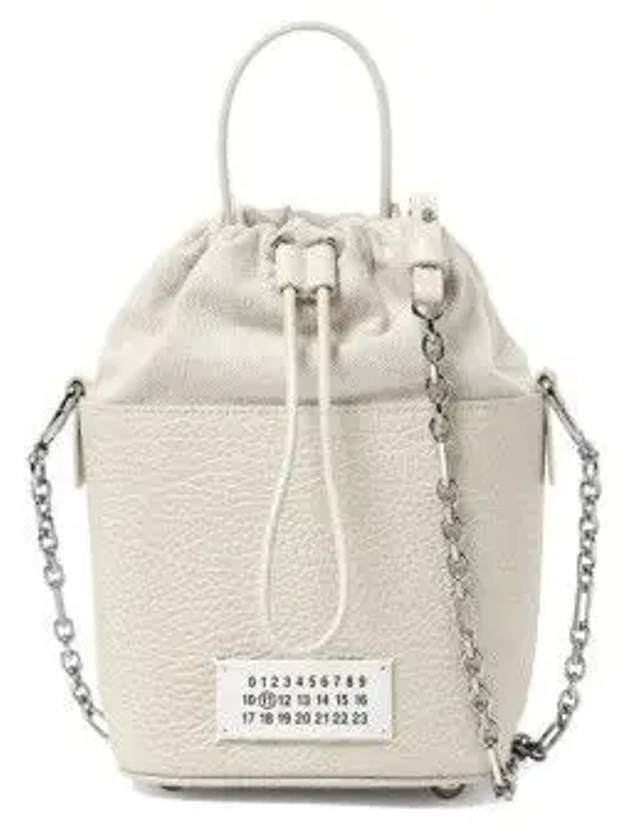 5AC Number Logo Texture Leather Bucket Bag Grey - MAISON MARGIELA - BALAAN 2