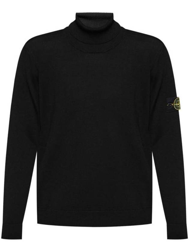 Light Pure RWS Wool Turtleneck Black - STONE ISLAND - BALAAN 1