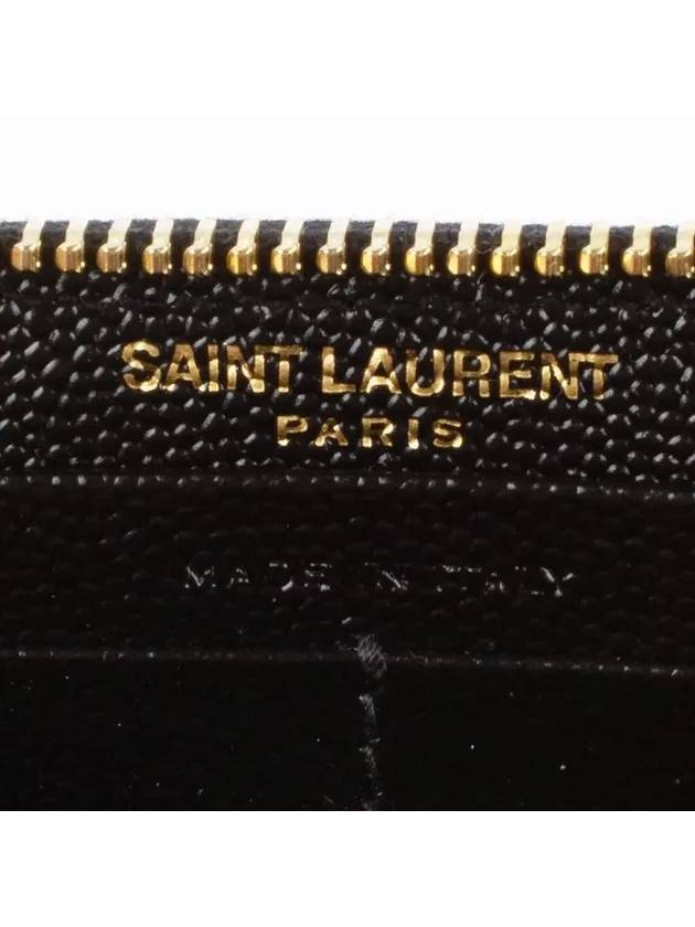 Matelasse Monogram Zipper Around Long Wallet Black - SAINT LAURENT - BALAAN 7