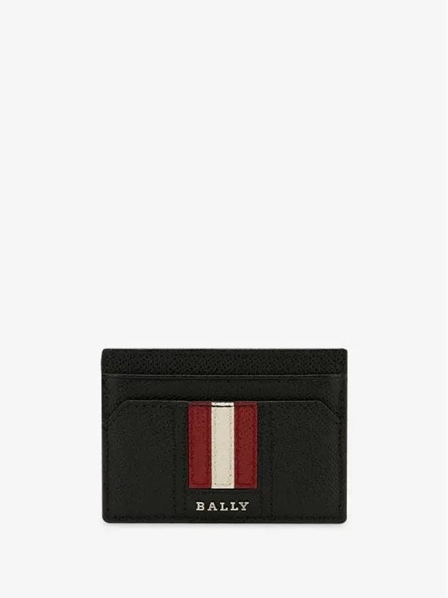 Tar Embossed Leather Card Wallet Black - BALLY - BALAAN 4