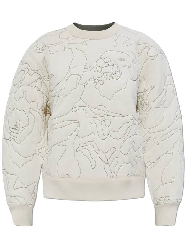 Reversible Quilted Crew Neck Sweatshirt White - LACOSTE - BALAAN 2