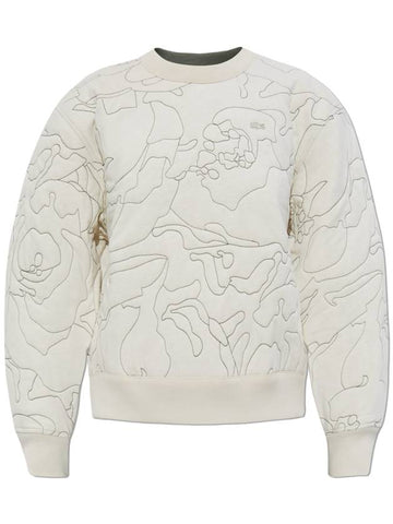 Reversible Quilted Crew Neck Sweatshirt White - LACOSTE - BALAAN 1