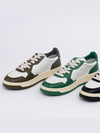 Men's Medalist Low Leather Sneakers Olive - AUTRY - BALAAN 8