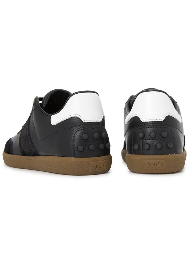 Women's Leather Suede Low Top Sneakers Black - TOD'S - BALAAN 7