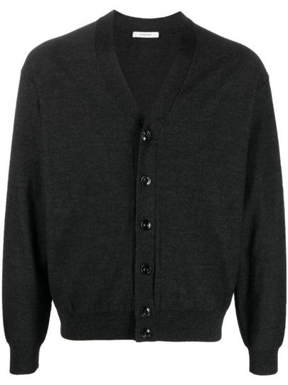 Relaxed Twisted Merino Wool Blend Cardigan Anthracite - LEMAIRE - BALAAN 2