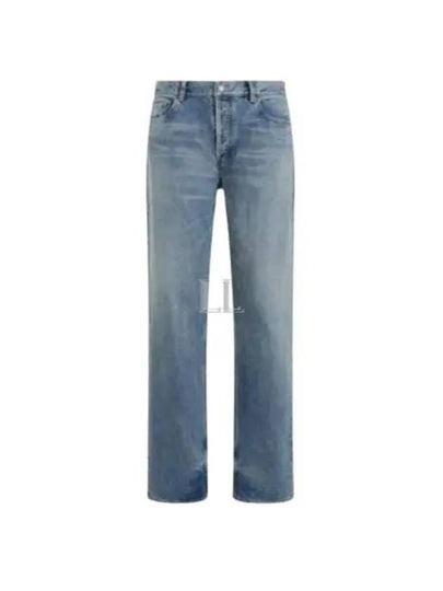 Cotton Straight Leg Jeans Blue - SAINT LAURENT - BALAAN 2