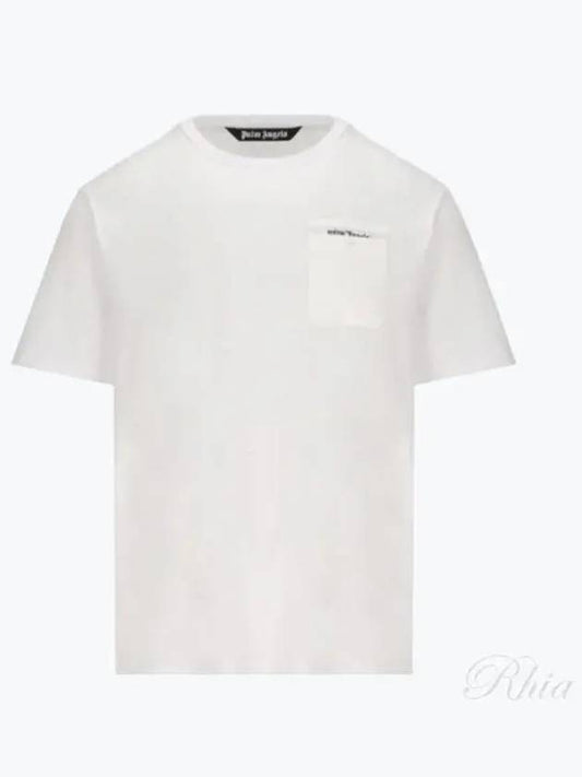 Sartorial Tape Pocket Short Sleeve T-Shirt White - PALM ANGELS - BALAAN 2