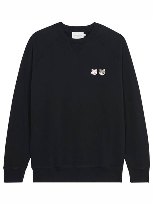 Monochrome Fox Head Patch Classic Sweatshirt Black - MAISON KITSUNE - BALAAN 2