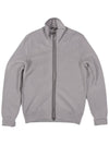 leather trim wool zip-up jacket gray - TOM FORD - BALAAN 1