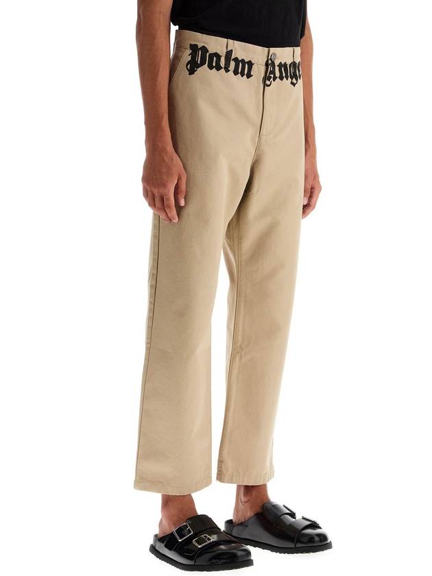 chino pants with logo branding - PALM ANGELS - BALAAN 2