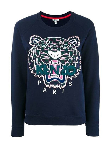 Tiger Embroidered Sweatshirt Navy - KENZO - BALAAN 1