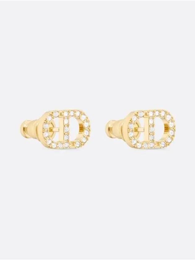 Petit CD Crystal Mini Stud Earrings Gold - DIOR - BALAAN 4