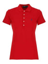 Women's Julie Embroidered Logo Short Sleeve Polo Shirt Red - POLO RALPH LAUREN - BALAAN 2