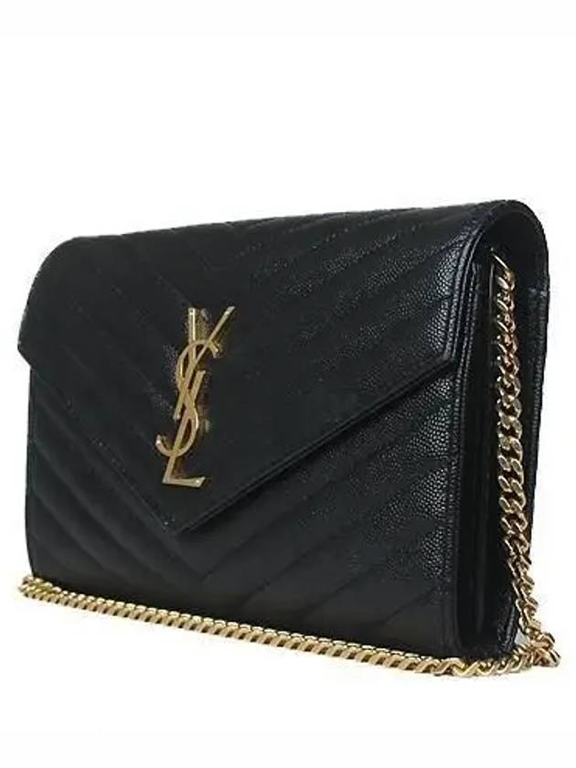 377828 YSL gold logo mattrasse chain cross bag - SAINT LAURENT - BALAAN 3