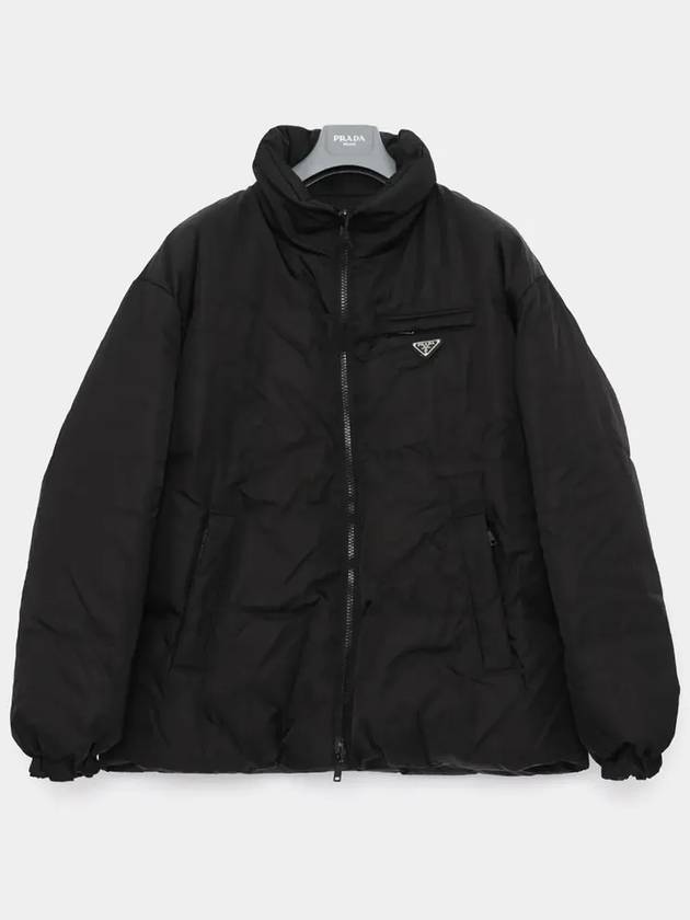 Medium-Length Re-Nylon Reversible Down Padded Jacket Black - PRADA - BALAAN 3