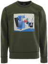 UMK0265 KHAKI Geometric Print Sweatshirt - KITON - BALAAN 2