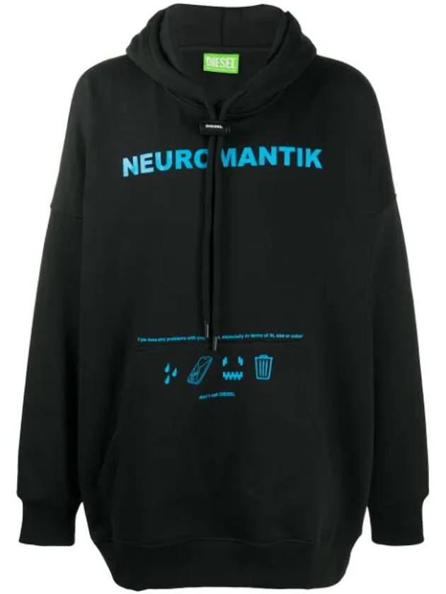 Men's Neromantic Print Hoodie Black - DIESEL - BALAAN 1