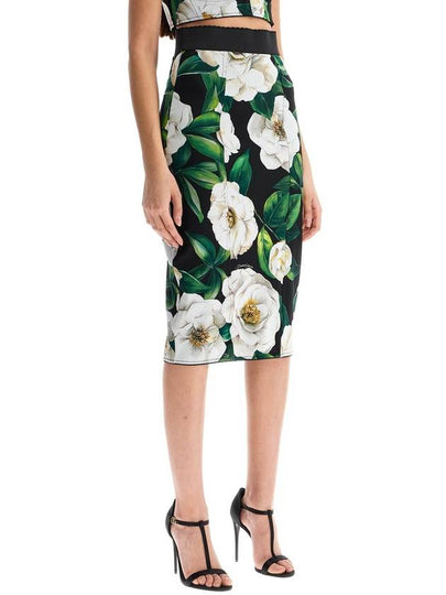 black floral synthetic knee-length skirt - DOLCE&GABBANA - BALAAN 2