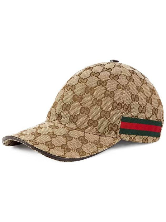 Original GG Web Supreme Canvas Baseball Ball Cap Beige Ebony - GUCCI - BALAAN 2