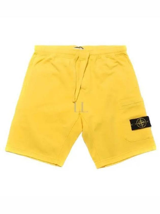 Wappen Patch Pocket Drawstring Shorts Yellow - STONE ISLAND - BALAAN 2