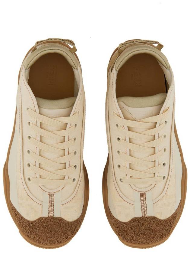 Lab Low-Top Sneakers Beige - FENDI - BALAAN 7